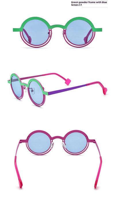 Gafas de Sol Unisex Titanio Puro con Diseño Redondo y Colores Vibrantes - Image 16