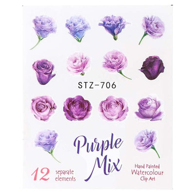 Pegatinas de Agua para Uñas Flores Tinta - Diseños Acuáticos - Image 8