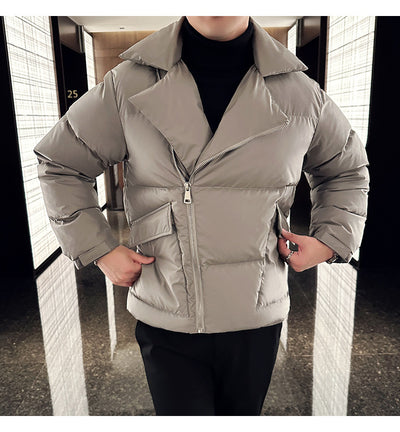 Chaqueta Acolchada de Plumas para Hombre con Cuello Clásico - Image 16