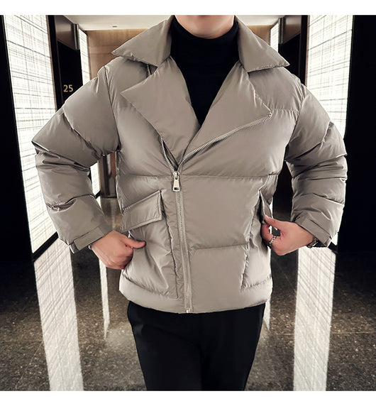 Chaqueta Acolchada de Plumas para Hombre con Cuello Clásico - Image 16