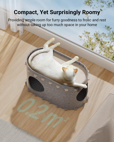 Casa Cueva para Gatos con Túnel Plegable y Resistente a Arañazos - Image 9