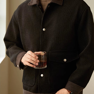 Abrigo de Solapas Cortas para Hombre - Otoño e Invierno