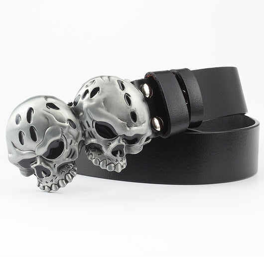 Cinturón de Cuero Puro con Diseño Calavera Casual - Image 10