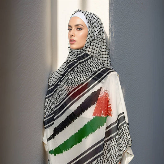 Pañuelo Chiffon Estampado Bandera - Moda Árabe Dubai - Image 21