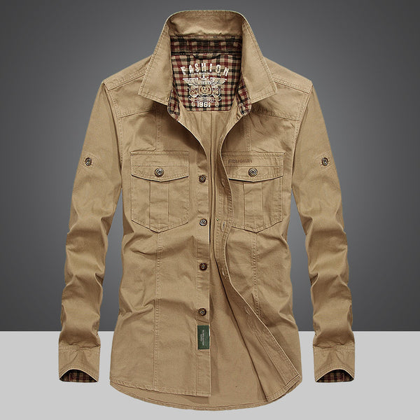 Camisa Manga Larga Algodón Hombre - Colección Primavera Otoño