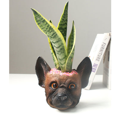 Maceta Personalizada de Resina con Flores y Figura de Perro - Image 10