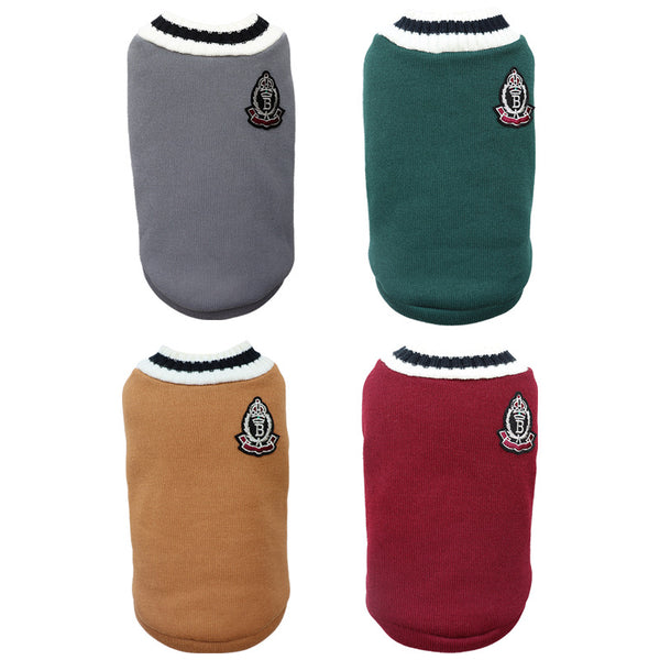 Suéter Tejido para Perro Estilo Preppy con Cuello en V