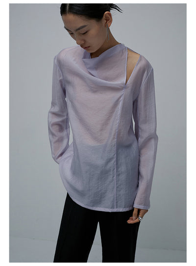 Blusas Elegantes para Mujer con Cuello Plisado y Detalles Recortados - Image 14