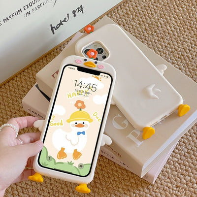 Funda Protectora de Silicona Suave con Diseño de Pato y Flores 3D - Image 10