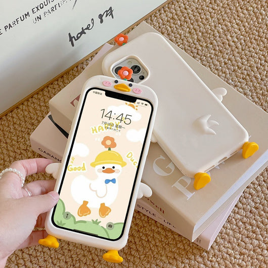 Funda Protectora de Silicona Suave con Diseño de Pato y Flores 3D - Image 10