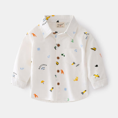 Camisa Infantil Manga Larga con Estampado Cartoon - Diseño Casual Moderno - Image 2