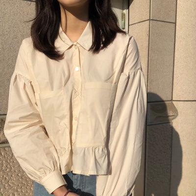 Blusa Corta Suelta con Volantes - Estilo Femenino y Juvenil - Image 2