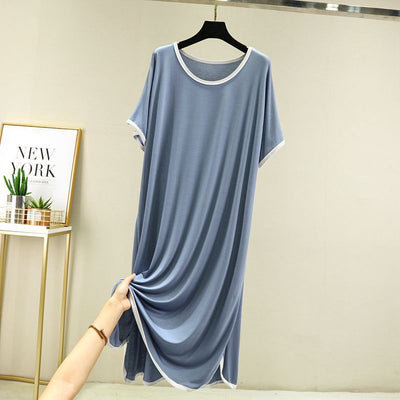 Vestido Modal Mujer Cuello Redondo Manga Corta Casual - Image 18