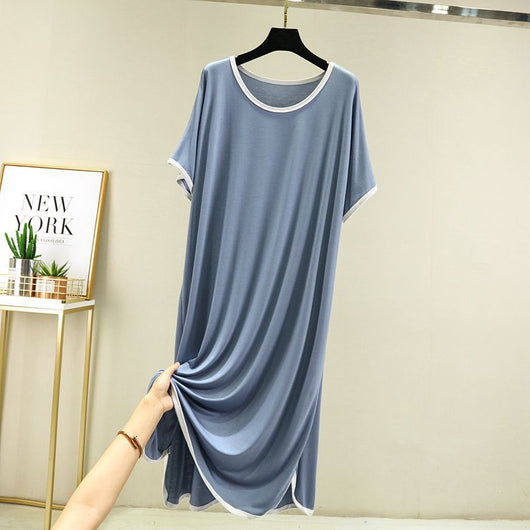 Vestido Modal Mujer Cuello Redondo Manga Corta Casual - Image 18
