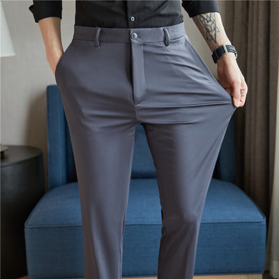 Pantalones Casuales Slim Fit de Color Sólido para Hombre - Image 3