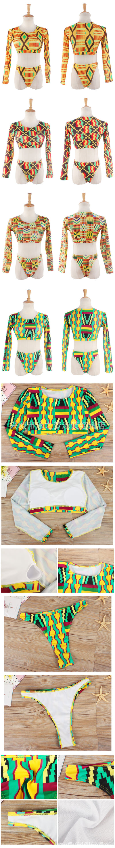 Traje de Baño Manga Larga con Estampado Digital - 4 Colores - Image 7