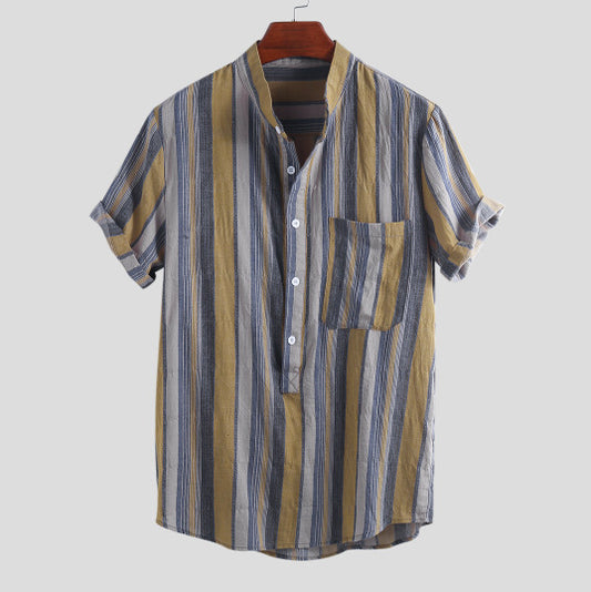 Camisa Hawaiana Estilo Explosión con Estampado de Solapa para Hombre