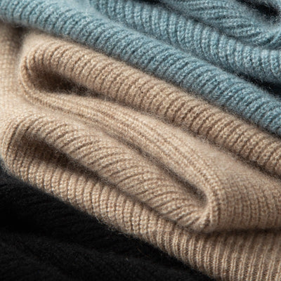 Suéter de Cachemira Holgado con Agujas Contraste para Hombre - Image 3