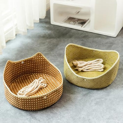 Hamaca Respirante para Gatos - Cama Elevada de Ratán con Ganchos de Metal - Image 9