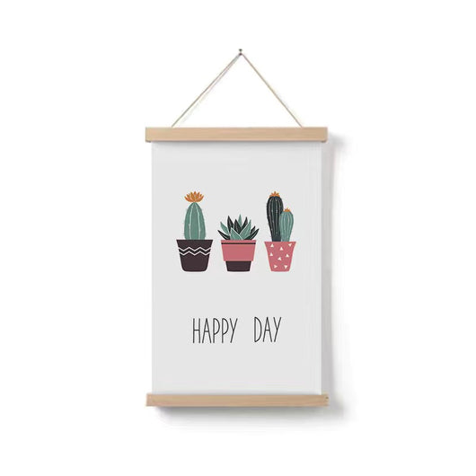 Cuadro Decorativo Plantas Verdes Diseño Infantil en Madera Maciza - Image 10