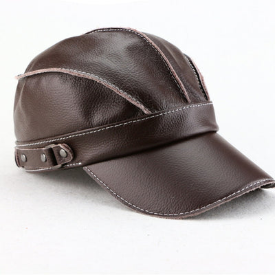 Gorra de Béisbol Unisex Cuero Genuino Estilo Coreano para Otoño e Invierno - Image 5