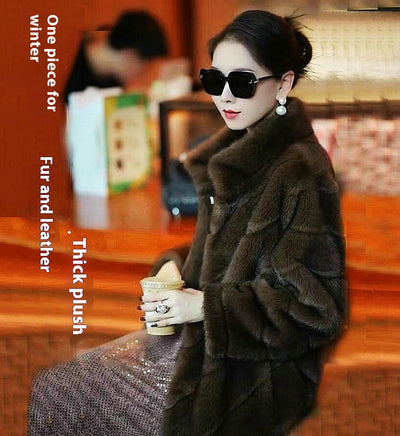 Abrigo de Piel Sintética para Mujer - Elegante Largo Medio Invierno - Image 19