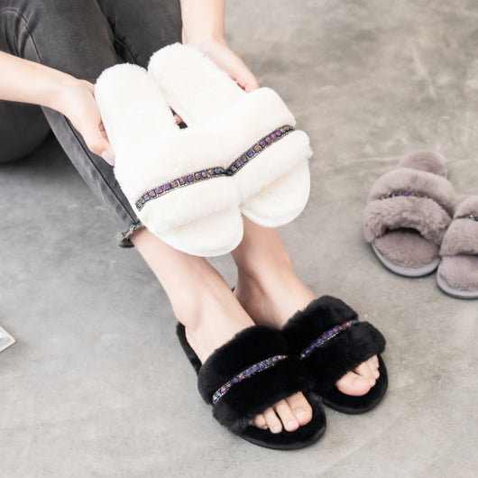 Pantuflas Peluche con Strass Antideslizantes para Interiores y Exteriores - Image 14