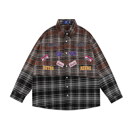 Camisa Cuadriculada Mujer Primavera Otoño Diseño Bordado Manga Larga - Image 7