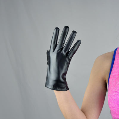 Guantes Cortos de Charol Verde Militar 21cm - Estilo Uniforme Profesional - Image 3