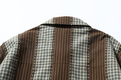 Camisa Acolchada de Algodón a Rayas con Detalles Desgastados - Image 33