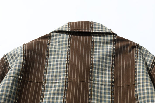 Camisa Acolchada de Algodón a Rayas con Detalles Desgastados - Image 33