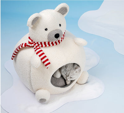 Casa Cama Térmica para Mascotas - Diseño Oso Polar 4 Estaciones - Image 12
