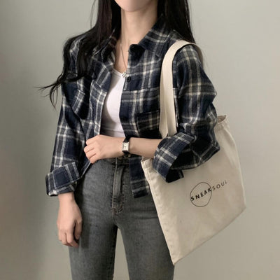 Camisa Cuadrille Oversized de Manga Corta - Image 10