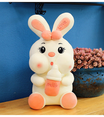 Muñeco Peluche Conejo con Botella para Bebé - Juguete Adorable - Image 5