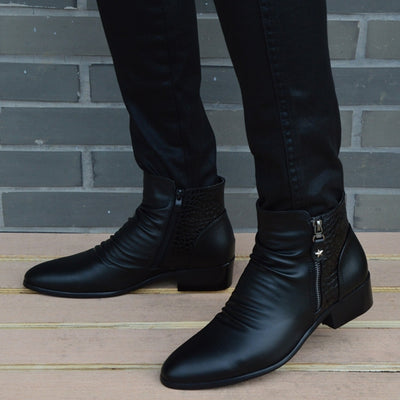 Botas de Cuero para Hombre con Punta Afilada y Remaches de Terciopelo - Image 10
