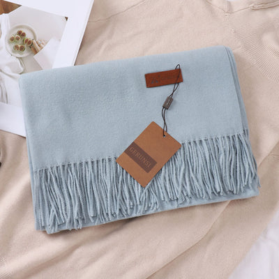 Bufanda de Imitación Cachemira en Colores Sólidos para Mujer - Image 26