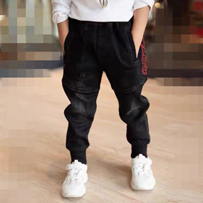 Pantalones Jeans Negros para Niños - Primavera y Otoño