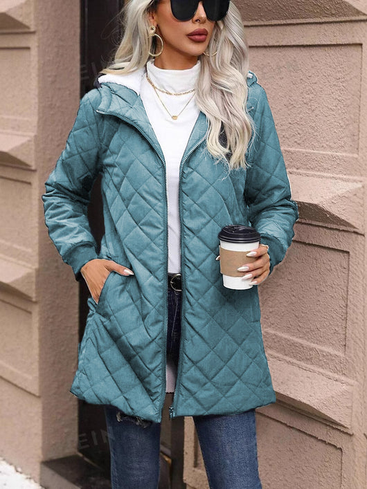 Abrigo Acolchado con Capucha para Mujer - Fleece Cálido - Image 9