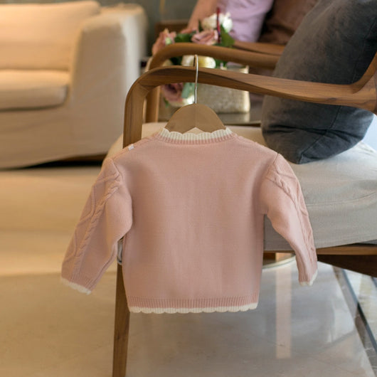 Cardigan Escolar Niña con Bolsillos y Cuello Redondo - Image 9