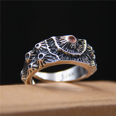 Anillo de Plata Esterlina con Diseño Cráter para Hombre - Image 6