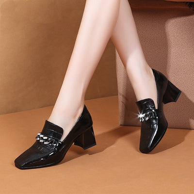 Zapatos de Tacón Cuadrado Punta Abierta - Comodidad y Estilo para Todos los Días - Image 3