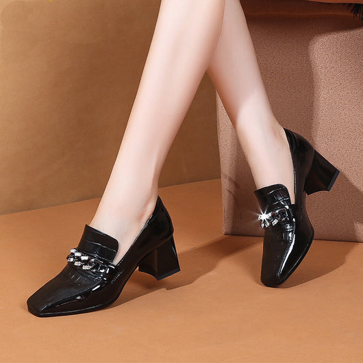 Zapatos de Tacón Cuadrado Punta Abierta - Comodidad y Estilo para Todos los Días - Image 3