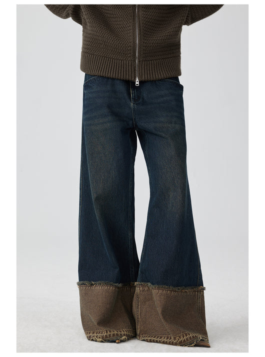 Jeans Azul y Marrón Nano Water con Dobladillo sin Rematar - Image 9