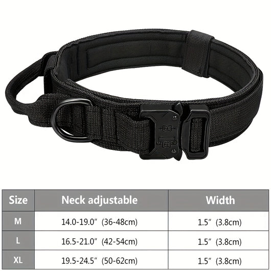 Collar Táctico Militar Reforzado para Perros Medianos y Grandes con Manija de Control - Image 2