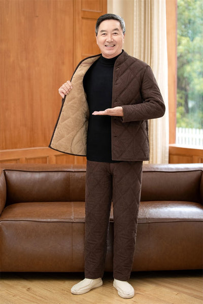 Conjunto de Abrigo y Pantalón Acolchado de Algodón para Papá Invierno - Image 6