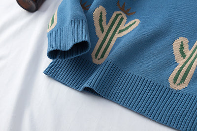 Suéter de Punto de Algodón con Patrón Cactus Jacquard - Image 15