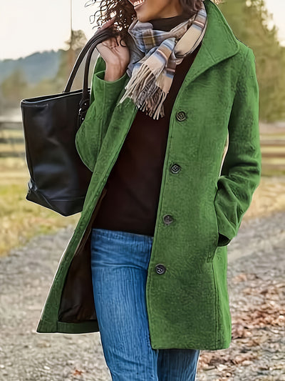 Abrigo Cardigan de Lana para Mujer con Cierre de Hebilla Decorativa - Image 11