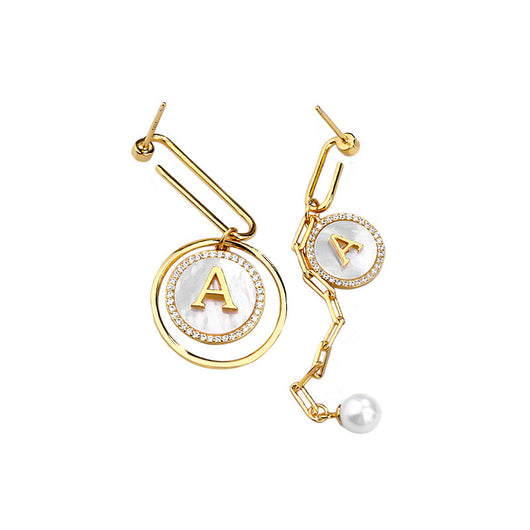 Aretes de Plata Esterlina Asimétricos con Letras Personalizadas - Image 8