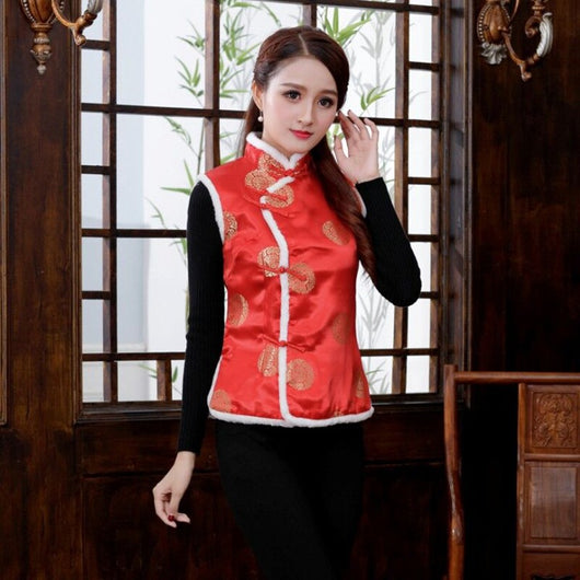 Chaleco Tang Suit para Mujer - Chaleco de Algodón Invierno Estilo Chino - Image 18