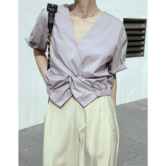 Blusa Cropped con Cintura Elástica Simple Kink